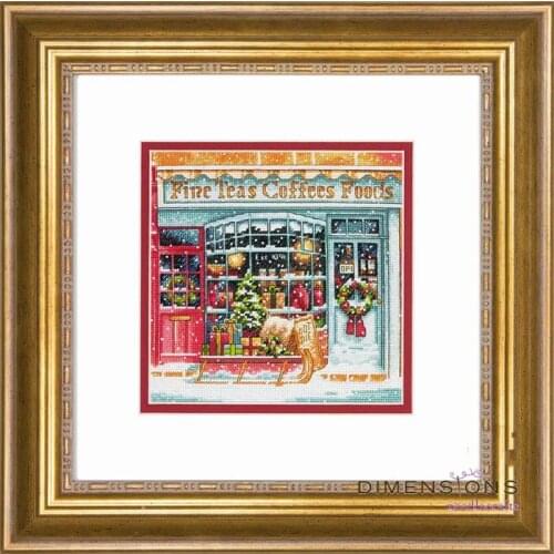 Gold Collection Counted Cross Stitch Kit Coffee Shoppe Shop Fine Teas Coffees Foods dim 08973 70-08973