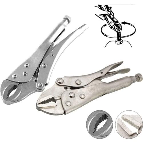 1 x Silver Pro Curved/Straight Jaw Lock Mole Plier Locking Vice Grips Hand Tools New