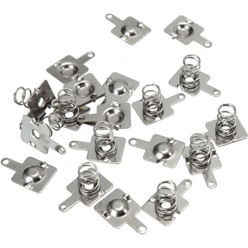 10 Pairs Silver Battery Spring Contact Plate Replacement 14.5 * 9mm For AA AAA Batteries