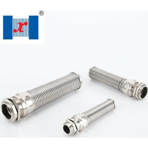 10 PCS/lot PG16 for 10-14mm Nickel Plated Brass Metal Spiral Cable Gland Anti Bending Wire Glands Protect Cable