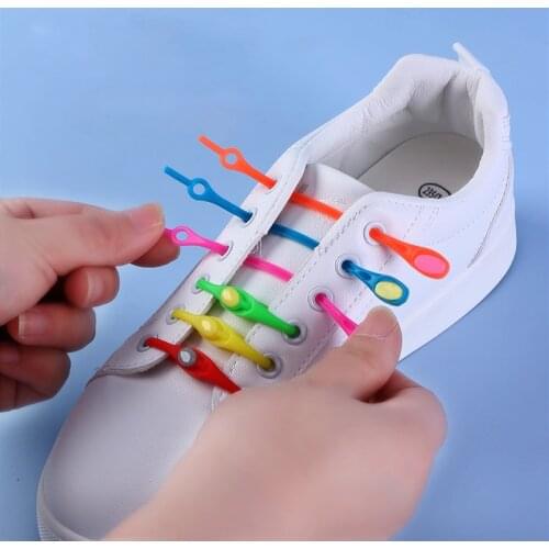 13 Colors No Tie Shoe Laces Silicone Elastic Shoelaces General For Adults And Children Fast On And Off Lazy Shoe Lace 12 PCS