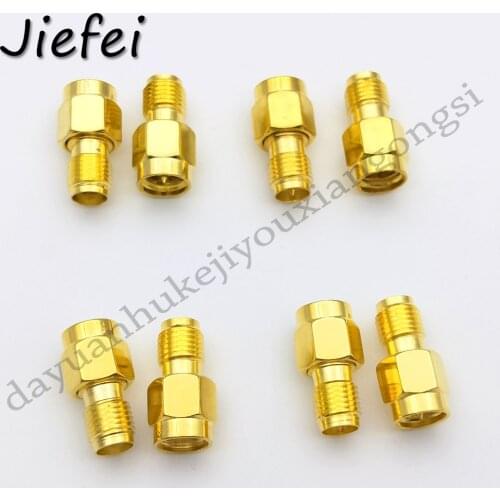2 PCS 4 Type RF SMA Connector RP SMA Female to RP SMA Male Plug Connectors Adapter Gold Plated Straight Coaxial RF Adapters