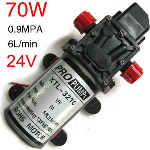 3210YA-24-70 24V DC 70W high pressure micro water pump,electric diaphragm pump,staight pipe to connect,car washing pump,6L/min