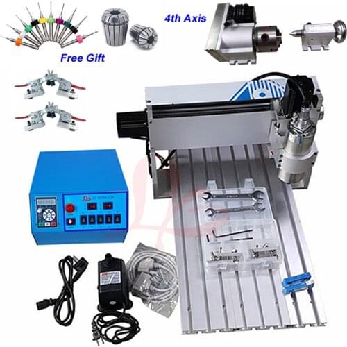 4 Axis 3040 CNC Router Engraver 800W 1500W Mini Milling Machine with 10pcs Drill Bits 2pcs ER11 Collect Chuck