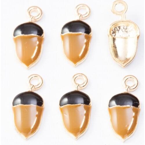 40pcs 17*8MM Fashion metal Gold diy enamel pine cone Acorn charms for bracelet/earring/necklace jewelry making pendants