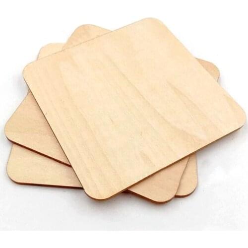 5 Sizes Blank Plaque Building Model Square DIY Craft Pyrography Projects Games Scrapbooking Unfinished Wood Pieces Basswood