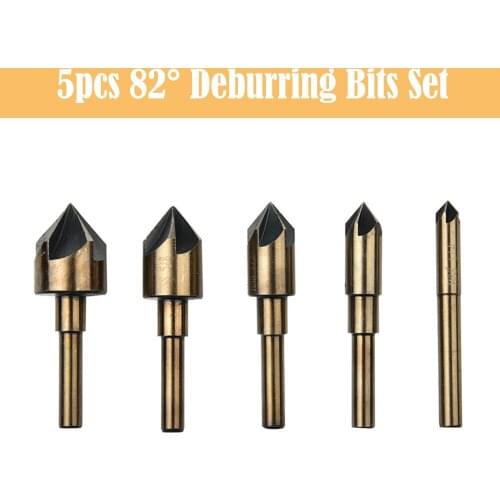 5pcs 82° HSS Deburring Bits Set Drill 6-19mm Chamfer Cutter
