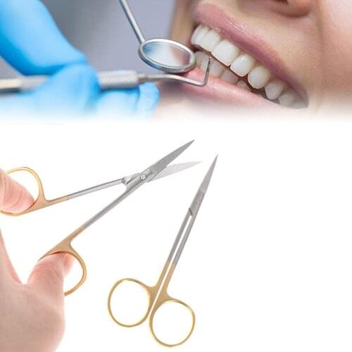 9.5CM bend head Ordinary cheap medical surgical eye scissors beauty scissors cut tissue scissors