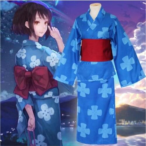 Anime Kimi No Na Wa Your Name Cosplay Costume Miyamizu Mitsuha Cosplay Costumes Kimono Halloween Carnival Party Cosplay Costume