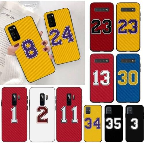 Basketball 8 24 23 Number Black Soft Shell Phone Case Capa for Samsung S20 plus Ultra S6 S7 edge S8 S9 plus S10 5G lite 2020