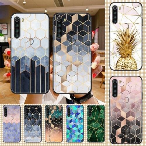 Art Pink Pretty Marble Phone case For Xiaomi Redmi Note 7 7A 8 8T 9 9A 9S 10 K30 Pro Ultra black soft coque art cell cover tpu