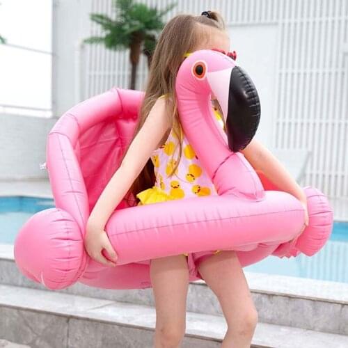 Childrens Summer Wading Sports Pool Pink Flamingo Awning Swimming Ring Baby Inflatable White Swan Swimming Ring Accessories