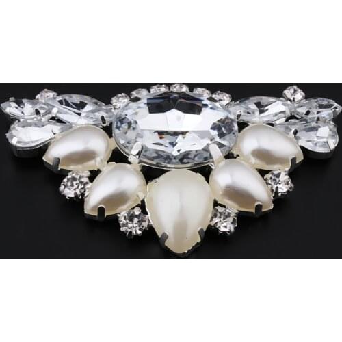 Elegant Rhinestone Crystal Metal Shoe Clips Wedding Party Shoes Decorative Buckles with Artificial Pearl