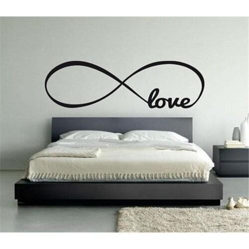 Hot selling love letters removeable vinyl wall stickers for bedroom home decoration wall art decals diy black