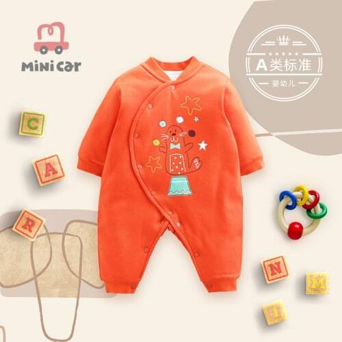 NEWBORN BABY BODYSUIT female baby winter Romper warm out clothes thin cotton with cotton