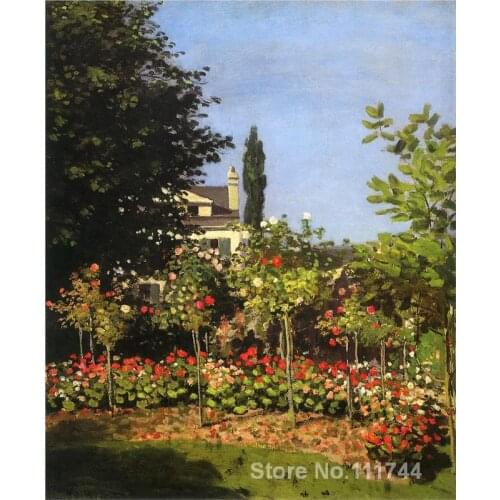 Copy oil paintings famous artist Garden in Bloom at Sainte Addresse Claude Monet artwork handmade for home wall decoration