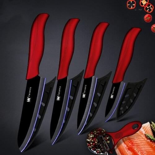 Kitchen Knife Ceramic Knife Cooking Tools Set 3" 4" 5" inch + Peeler White & Black Blade Paring Fruit Vege Kitchen Tools