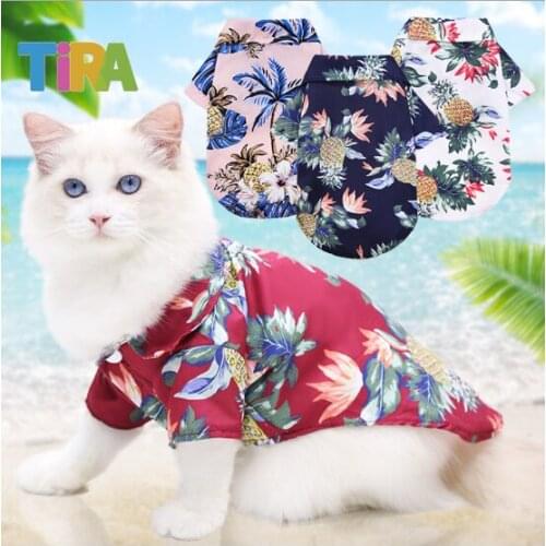 Summer Sweatshirts Pet Shirt Dog Clothes Pet Clothes Hawaiian Shirt for Dog New Style Summer Beach Vest Short Holloween Costumes