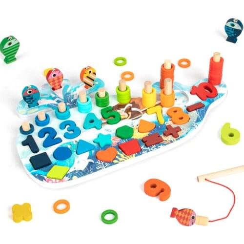 Hot Sell Kids Early Sorting Montessori Wooden Puzzle Children Magnetic Educational Toddler Matching Game Toys