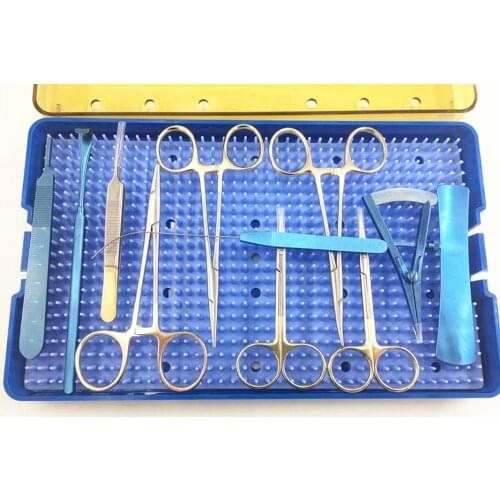 Double eyelid surgery set scissors Needle holder Hemostatic forceps plastic surgery instrument Titanium stainless steel case