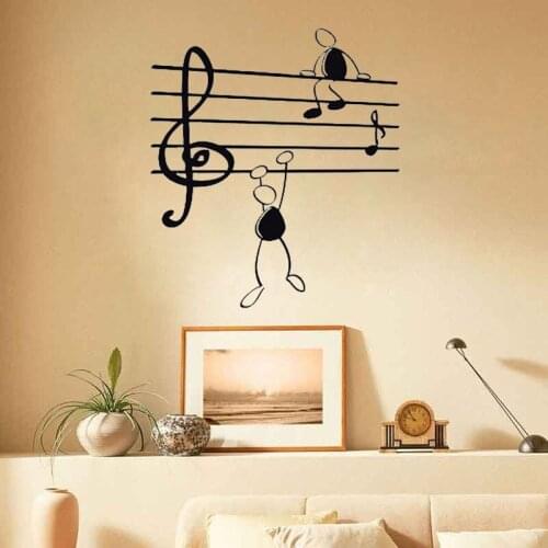 Wall Stickers Decor Bedroom Decals Removable Vinyl Art Decor Wallpaper Custom Music note symbol Simple pen men stickers