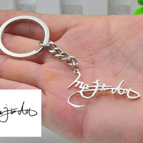 Custom Handwritten name keychain Stainless Steel Personalized Gift Customized Anti-lost Keyring Key Chain Ring Accessories