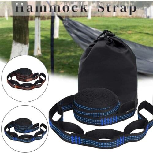 2PCS 2M Hammock Straps Polyester Straps 5 Ring High Load-Bearing Barbed Outdoor Camping Hammock Swing Strap Rope