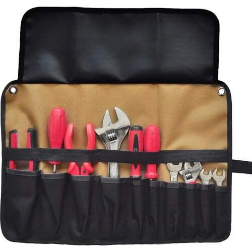Hot Sale Roll Tool Pouch Practical 600D Double-sided Oxford Cloth Tool Bag Multi Pockets Organizer Hanging Wrench Pile Tool Bag