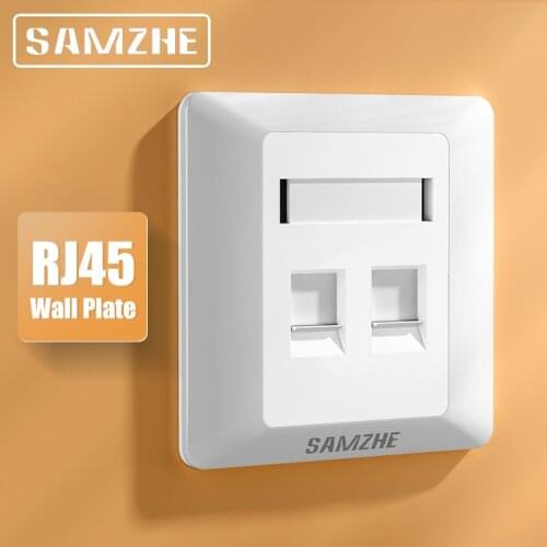 SAMZHE RJ45 Faceplate Wall Socket Wallplate Face plate 4-Port Networking Telephone Socket Outlet Mount Panel