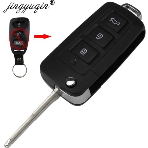 Jingyuqin Replacement 3 Buttons Remote Key Shell Case Fob For Hyundai Elantra Sonata Santa For Kia Carens Right blade
