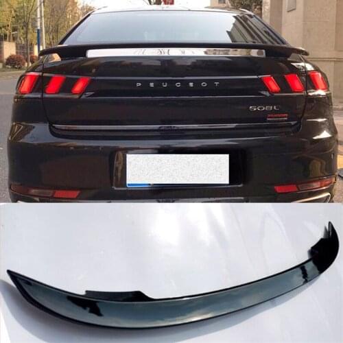 CEYUSOT For CAR Trunk Universal Accessories Spoiler NEW Peugeot 508 Sedan ABS Material Plastic Rear Lip Wing Tail Black Body Kit