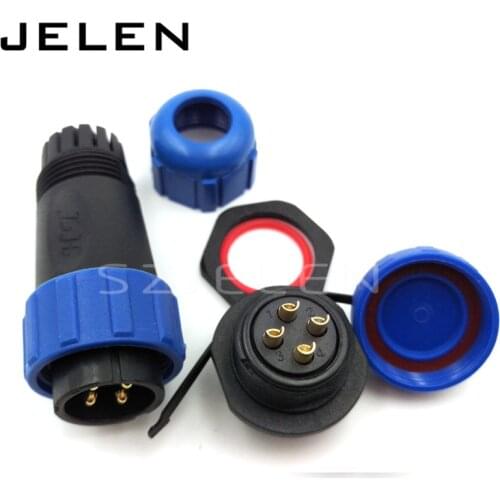 SP21 waterproof wire connector High voltage cable connector 4 pin waterproof connector Plug socket