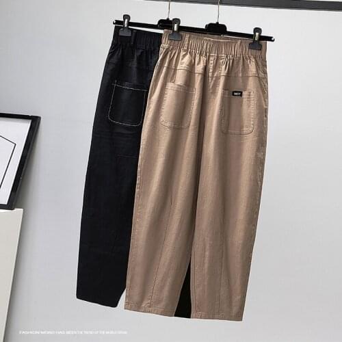 Женские льняные брюки YM-capacity for love China At AliExpress