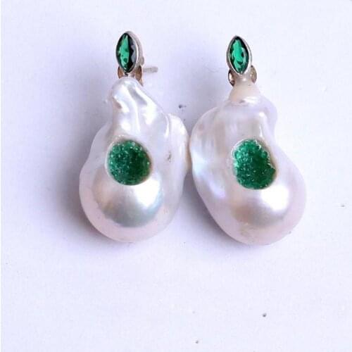 Women Pearl Drop Handmade Silver Special Design Gift Earrings, Silver Earrings, Handmade Gemstone Earrings