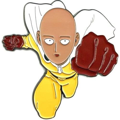 Anime One Punch Man Saitama Cartoon Enamel Alloy Clothes Lapel Badge Brooch Pin Accessories