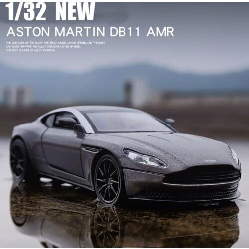 1:32 Scale Aston Martin DB11 Metal Toy Car Diecast Model With Pull Back Function Music Light Openable Door Kids Present Gifts