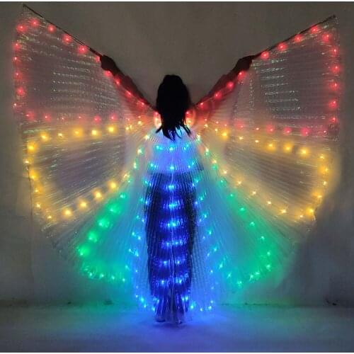 2021 Belly Dance Performance Costume LED Wings Dance Accessories Girls LED Wings Costume LED Butterfly Wings No Stick