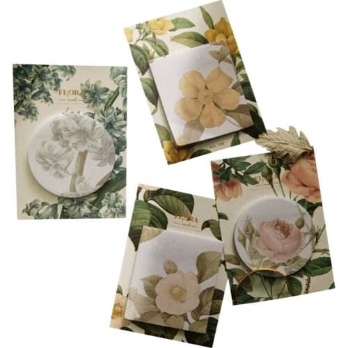 30pack/lot Vintage Flower Sticky Notes Planner Stickers Notepad Memo Pad Sheets Office Decor Memo Sticker