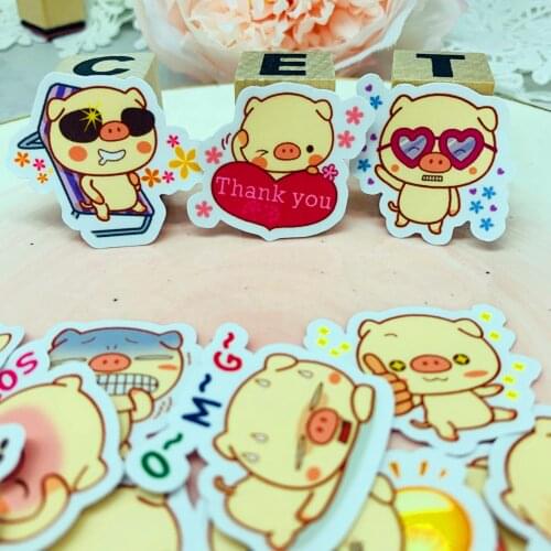 40 pcs Cartoon cute piggy Waterproof laptap stickers for Home decor on laptop decal fridge skateboard doodle toy sticker