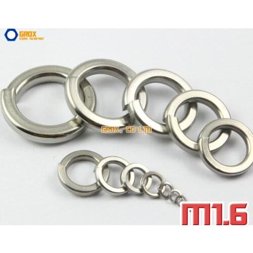 500 Pieces M1.6 304 Stainless Steel Spring Washer Split Lock Washer