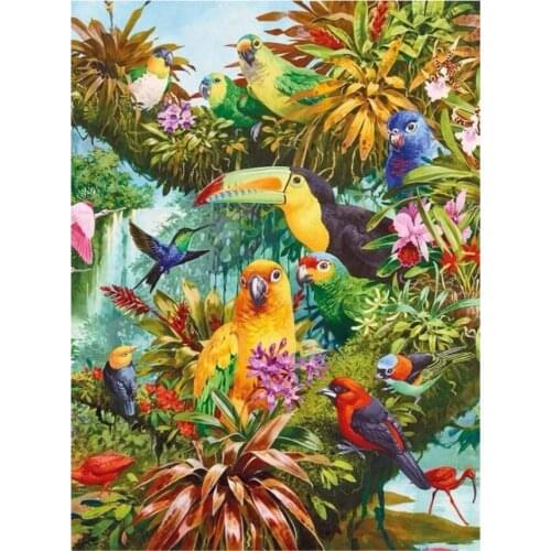 5d Landscape Diamond Paint Parrot Birds Diamand Embroidery Painting Craftwork Rhinestone Picture Wall Sticker Hobby Diamond Dotz