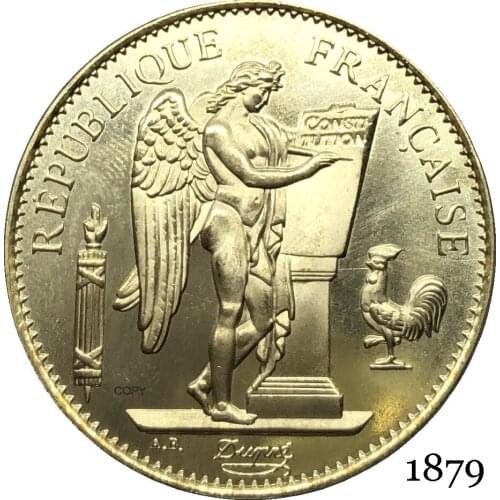 France Third Republic Francaise 1879 A 100 Francs Liberte EGALITE FRATERNITE Gold Coins Brass Metal Copy Coin
