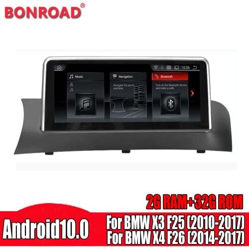 Bonroad Android 10.0 Car radio multimedia player GPS For BMW X3 F25 (2010-2017) BMW X4 F26 (2014-2017) original CIC/NBT System