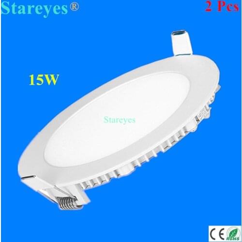Free shipping 2 pcs round LED Panel Light 15W AC 85-265V 190mm 1300lumen smd 2835 lamp bulb led ceiling light warm / cool white