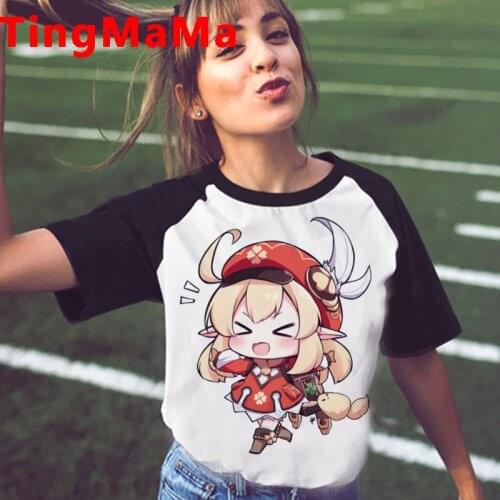 Hot Genshin Impact Shirt Women Kawaii Cartoon Summer Tops T-shirt Anime Streetwear Fashion Harajuku Unisex Graphic Tees Female