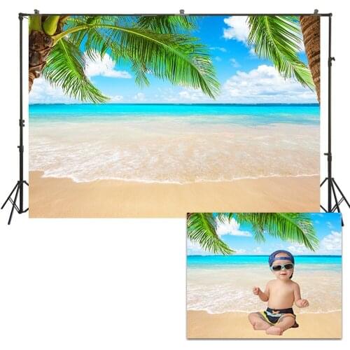HUAYI Photo Background Newborns Baby Child Photography Backdrops Summer Holiday Party Beach Seaside Photoshoot Backdrop US256