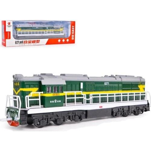 KAIWEI Toy Classic Train Alloy Metal Vehicle with Voice Light Color Box Packing Pull back