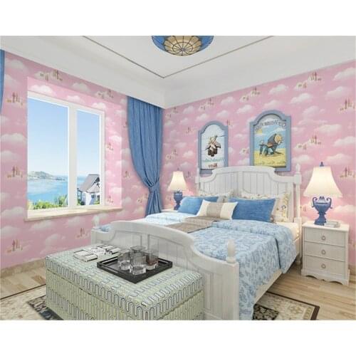 Beibehang Classic blue sky and white clouds three-dimensional nonwoven boy and girl bedroom classic papel de parede 3d wallpaper