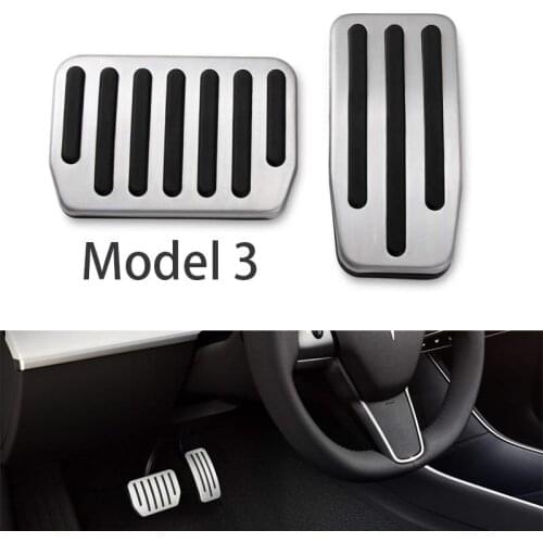 2 PCS Non-Slip Performance Aluminium alloy Accelerator Foot Rest Modified Pedal Pads Kit for Tesla Model 3 Brake Replacement