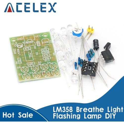 LM358 Breathe Light Lamp Flicker 8pcs 5MM Blue LED Flashing Lamp Parts DIY Electronic Kit Suite Electronic Components Supplies